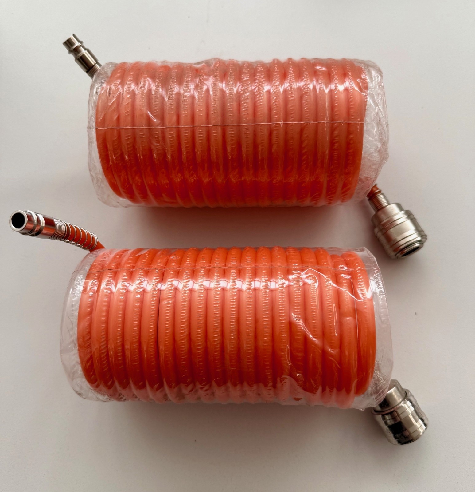 2er Set Druckluftschlauch Spiralschlauch je 5m Druckluft Kompressor Luftschlauch